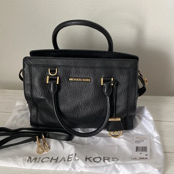 Michael Kors Black Satchel with Gold Accents - Picture 1 of 9